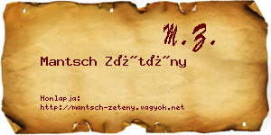 Mantsch Zétény névjegykártya